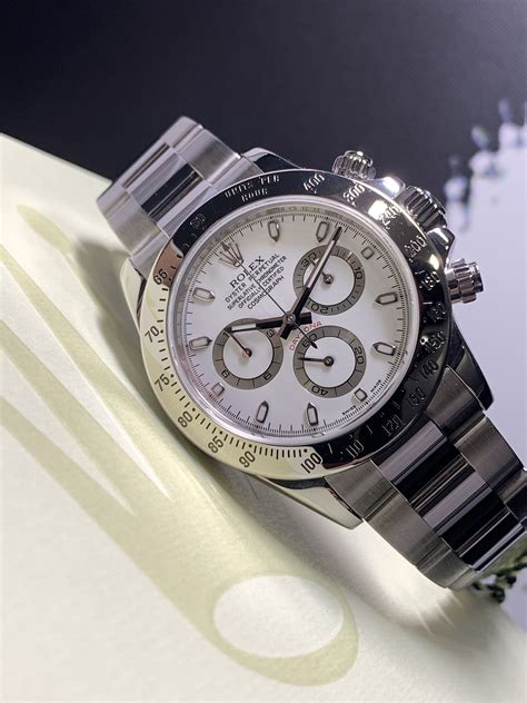 rolex daytona stainless steel white dial|rolex daytona 116520 serviced by.